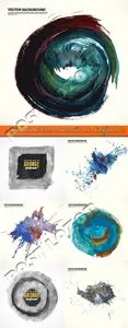 Abstract hand drawn watercolor vector background 2