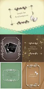 Spring Floral Vector Frames 12