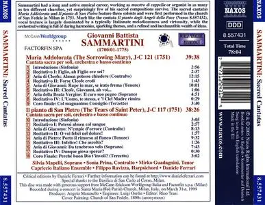 Daniele Ferrari, Capriccio Italiano Ensemble - Giovanni Battista Sammartini: Sacred Cantatas Vol. 2 (2005)