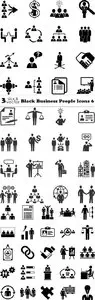 Vectors - Black Business People Icons 6