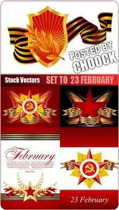 Set to 23 february - Stock Vector