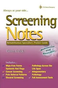 Screening Notes: Rehabilitation Specialist's Pocket Guide (Davis Notes) by Dawn