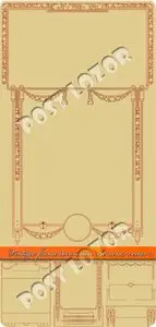 Vintage frame decoration elements vector 2