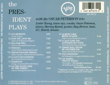 Lester Young - The President Plays (1959) [Remastered 2008]