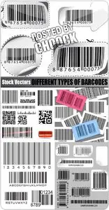 Different types of barcodes - Stock Vector