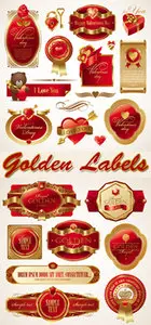 Golden Framed Labels Vector