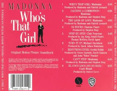 Madonna - Who's That Girl (Original Motion Picture Soundtrack) (1987) {Sire/Warner Bros.}