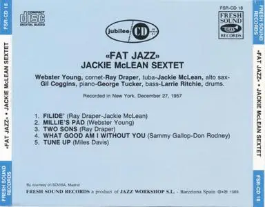 Jackie McLean - Fat Jazz (1957) {Jubilee--Fresh Sound FSR-CD18 rel 1989}