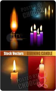 Burning candle - Stock Vector