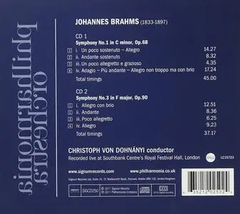 Christoph von Dohnányi, Philharmonia Orchestra - Johannes Brahms: Symphonies Nos. 1 & 3 (2011)