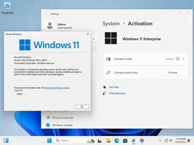Windows 11 Enterprise 23H2 Build 22631.4037 (No TPM Required) Preactivated Multilingual August 2024