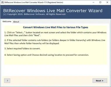 BitRecover Windows Live Mail Converter Wizard 7.3