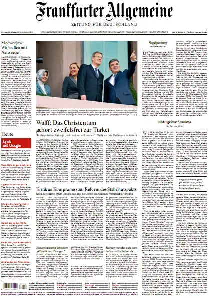 Frankfurter Allgemeine Zeitung mit RMZ vom 20. Oktober 2010