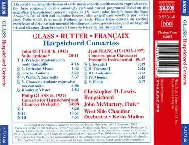 Christopher D. Lewis, John McMurtery, Kevin Mallon - Philip Glass, John Rutter & Jean Francaix - Harpsichord Concertos (2013)