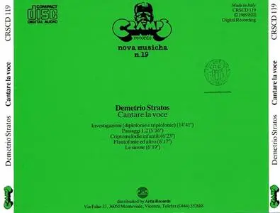 Demetrio Stratos - Cantare La Voce (1978) {1989 Cramps