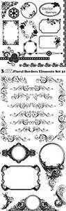 Vectors - Floral Borders Elements Set 31