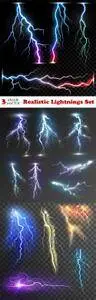 Vectors - Realistic Lightnings Set