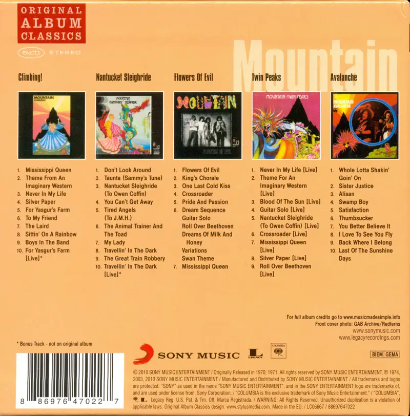 Mountain - Original Album Classics (2010) [5CD Box Set] / AvaxHome