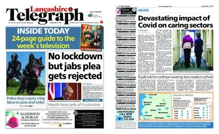 Lancashire Telegraph (Blackburn, Darwen, Hyndburn, Ribble Valley) – May 15, 2021