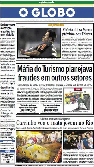 Jornal O Globo - 15 de agosto de 2011