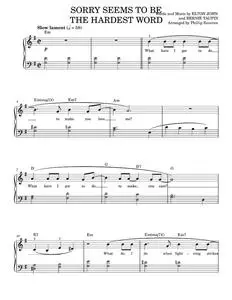 Sorry seems to be the hardest word - Elton John (Piano Solo)