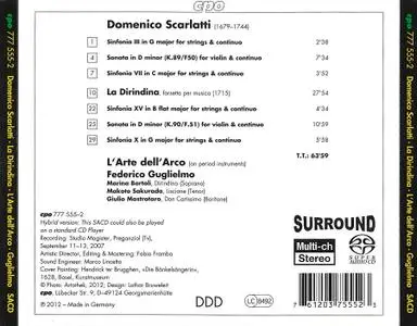 Federico Guglielmo, L'Arte dell'Arco - Domenico Scarlatti: La Dirindina,  Sinfonie & Sonate (2012)