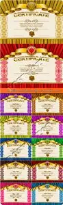 Certificate and diploma elegant template vector 3