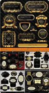 Vintage styled label collection vector set 20