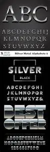 Vectors - Silver Metal Alphabets 2