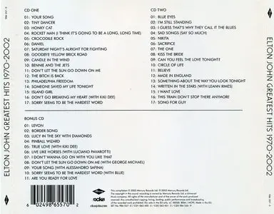 Elton John - Greatest Hits 1970-2002 (2002) 3CD Special UK Edition ...
