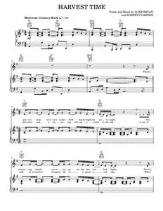 Harvest time - Luke Bryan (Piano-Vocal-Guitar)