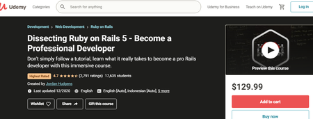 Dissecting Ruby on Rails 5 - Become a Professional Developer (12/2020)