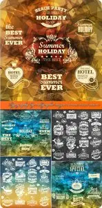 Typography logo calligraphic designs summer travel vector 2