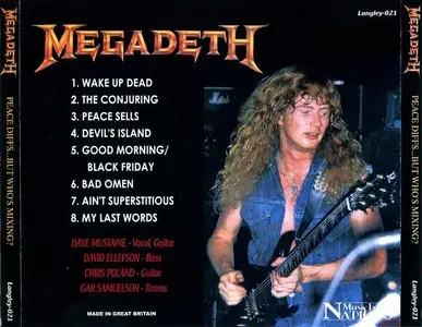 Megadeth - Peace Diffs... But Who's Mixing? (Withdrawn "Music For Nations Mix" Album) (1986)