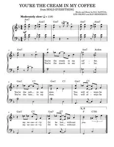 You're The Cream In My Coffee - Ray Henderson (Easy Piano)