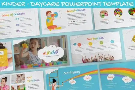 Kinder Day Care PowerPoint Template (Envato Elements)