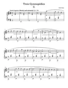 Gymnopédie No. 3 - Erik Satie (Piano Solo)
