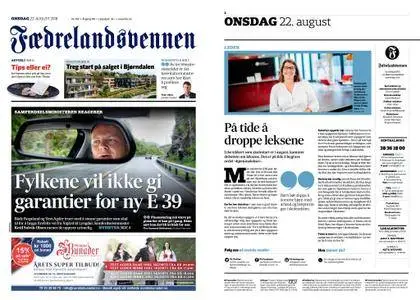 Fædrelandsvennen – 22. august 2018
