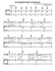 Summertime sadness - Lana Del Rey (Piano-Vocal-Guitar)