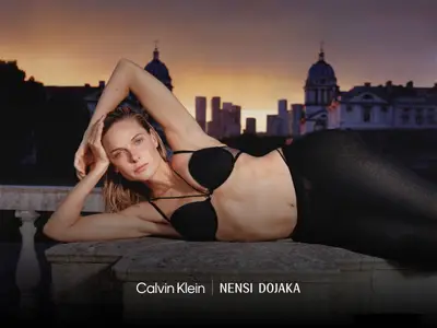 Rebecca Ferguson by Harley Weir in Nensi Dojaka for Calvin Klein Campaign