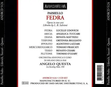 Angelo Questa, Orchestra Sinfonica e Coro di Milano della RAI - Giovanni Paisiello: Fedra (2008)