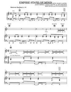 Empire State Of Mind - Alicia Keys, Glee TV Series, Glee Cast, Jay-Z, Jay-Z featuring Alicia Keys (Piano-Vocal-Guitar)