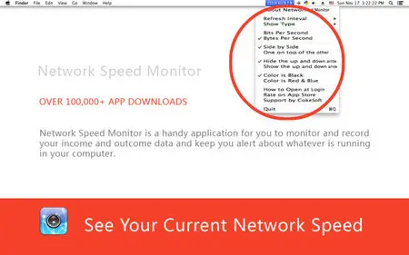 Network Speed Monitor v1.08 Mac OS X