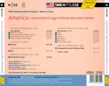 Marcus Creed, SWR Vokalensemble Stuttgart - America: Copland, Reich, Cage, Feldman, Bernstein, Barber (2014)