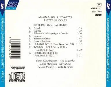 Sarah Cunningham, Mitzi Meyerson, Ariane Maurette - Marais: Pièces de Violes, Les Folies, Le Labyrinthe (1989)