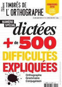 Timbrés de l'Orthographe - mai 2016