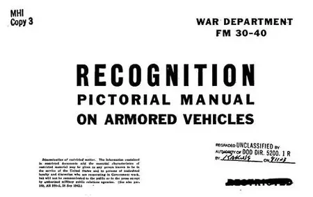 Recognition pictorial manual on armored vehicles (FM 30-40)