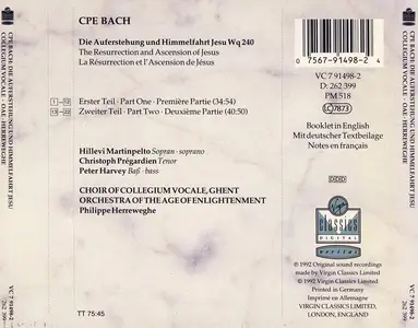 Philippe Herreweghe, Orchestra of the Age of Enlightenment - C.P.E. Bach: Die Auferstehung und Himmelfahrt Jesu (1992)