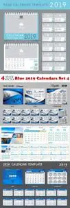 Vectors - Blue 2019 Calendars Set 4