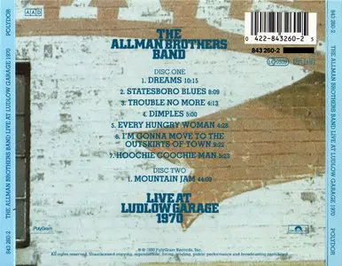 The Allman Brothers Band - Live At Ludlow Garage 1970 (1991) 2CDs